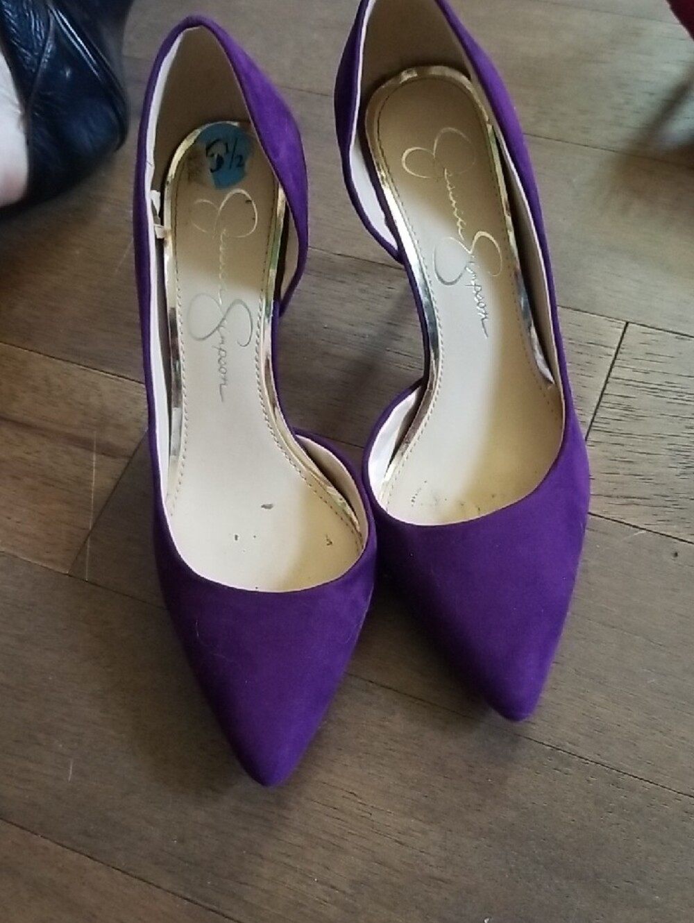 Jessica Simpson Purple Suede Pointed Toe Stiletto Pumps - Picture 5 of 7